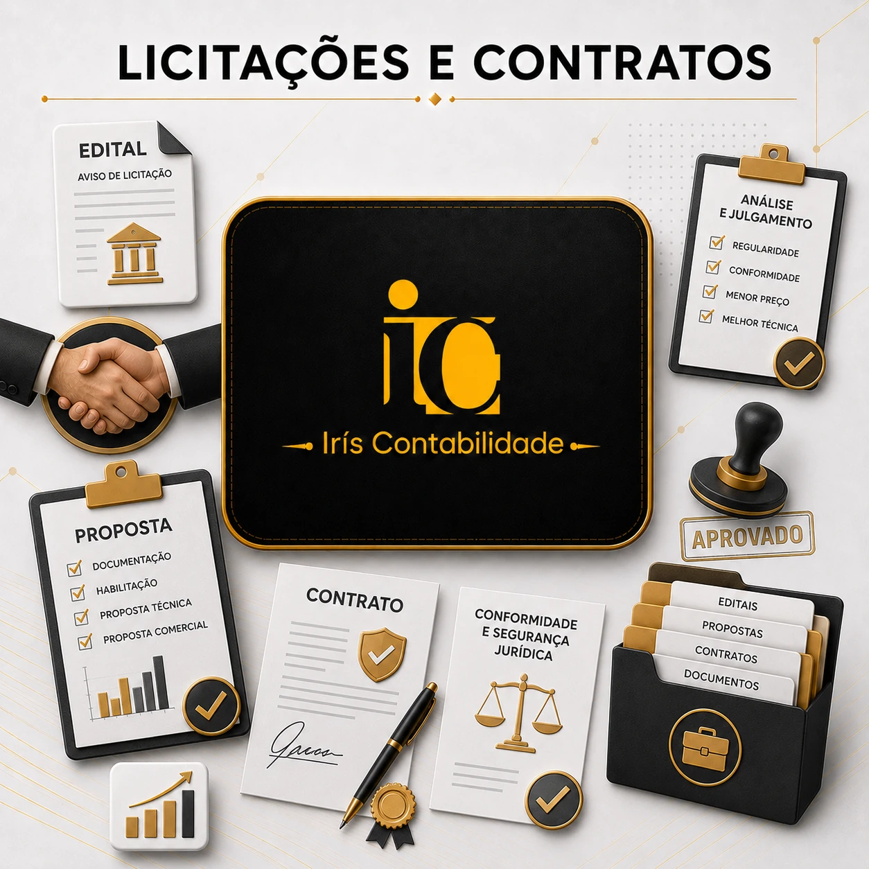 Arte do serviço LICITAÇÕES E CONTRATOS